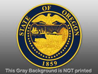 Round Oregon State Seal Sticker   decal logo usa OR car  