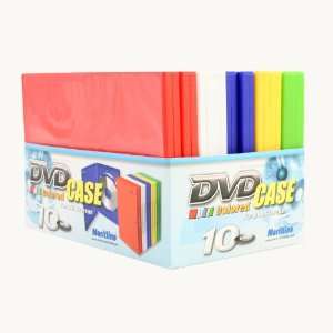  10 Multi color 14.5 Mm DVD Cases (Red, White, Blue, Yellow 