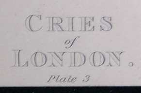 ANTIQUE PRINT FRAMED CRIES OF LONDON   PLATE 3  