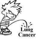 Calvin lung cancer window decal 6high x 6 1/4wide