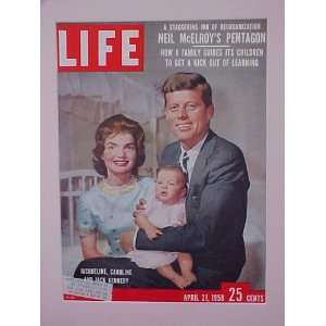  John F Kennedy, Jacqueline & Caroline April 21 1958 Life 