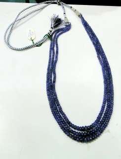 310 ct Tanzanite gemstones beads 3 strands necklace  