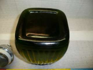 Artland Green Glass Apothecary Jar Canister Metal Lid L  