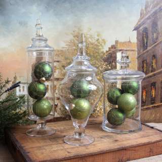Elegant Transitional Glass Apothecary Jars Canisters  