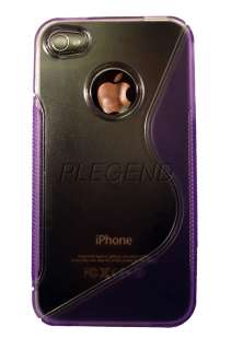 Purple TPU + PC Skin Case Bumper for Apple iPhone 4 4G  