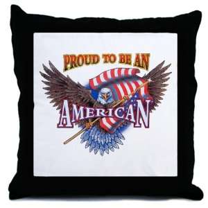  Throw Pillow Proud To Be An American Bald Eagle and US 