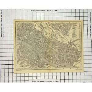  Antique Map Germany Street Plan Bremen Munster Wesser 
