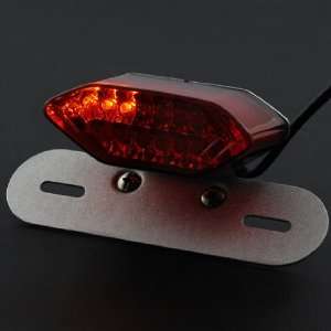 Cafe Racer Red Lens 12V LED Amber Red Motorcycle Brake Tail Light Turn 