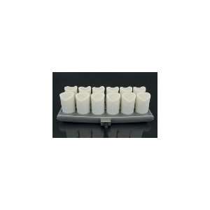   Flameless Candle Set w/ 12 Silicone Amber Candles