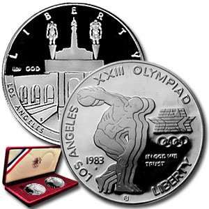 1984 Olympic 2 coin PROOF Silver set in Original Mint Presentation Box