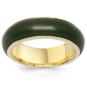  14K Yellow Gold Womens Jade Ring Avianne & Co Jewelry