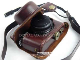 UK New Brown Leather Camera Case Bag for Panasonic LUMIX GF2 GF  2 