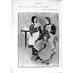   1900 CHILDREN KNITTING SOLDIERS MILMAN JENKINSON CLERK