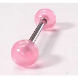  Gummy Pink Barbell Tongue Ring 