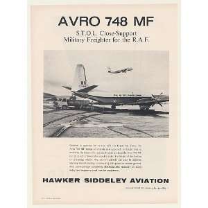   Hawker Siddeley Avro 748 MF Aircraft Print Ad (46478)