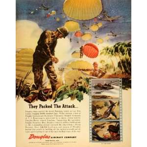  1944 Ad Douglas Aircraft Co Santa Monica Parachute 