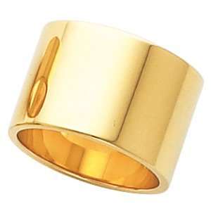   Wedding Band Ring Ring. 12.00 Mm Flat Band In 14K Yellowgold Size 14.5