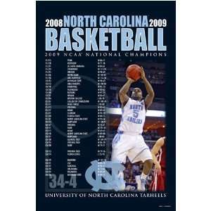 North Carolina Tarheels 2009 NCAA National Championship Schedule Print 