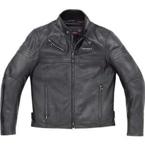 Spidi JK Mens Leather Sports Bike Racing Motorcycle Jacket   Black 