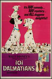 101 Dalmatians 1969 Re Release U.S. One Sheet Movie Poster  