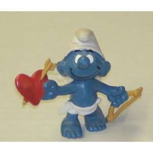  Vintage Smurfs PVC Figure  Valentines DAY Cupid Smurf 