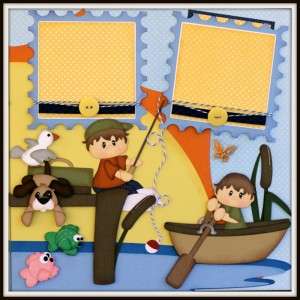 MOMZ DDD Fishing Sunshine Day girl boy premade scrapbook pages paper 