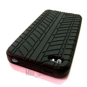 Black Tyre Tread Rubber iPhone 4 4G Case Cover  