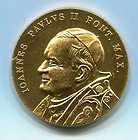 Beautiful ITALIAN Pope John Paul II Gilded Medal  Stam