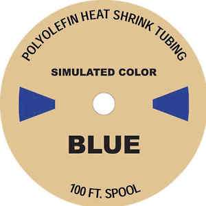 100 FT. BLUE 1/4 Polyolefin 21 Heat Shrink Tubing  