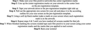 The Power Template for easy screen printing registration  