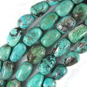    22mm natural green turquoise nugget beads 16 strand
