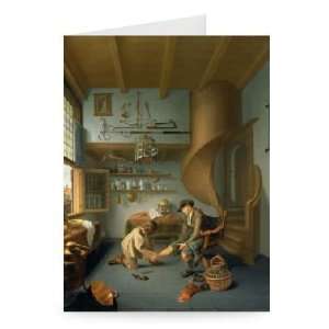 Barber surgeon tending a peasants foot,   Greeting Card (Pack of 