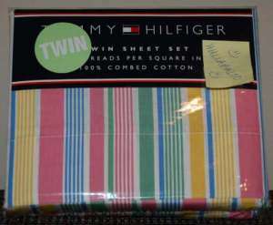 Tommy Hilfiger Daly City Twin Sheet Set Stripe Pastel  
