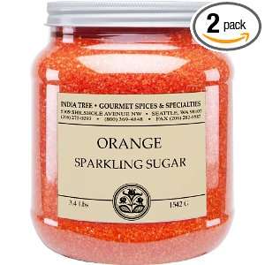 India Tree Popsicle Orange Sparkling Sugar, 3.4 Pound Jars (Pack of 2 