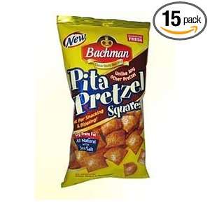 Bachman Pita Pretzel Squares, 10.0 Oz Bags (Pack of 15)  