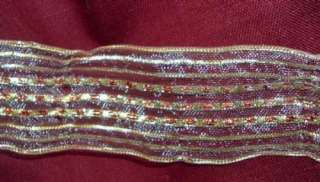 Sheer Red Gold Wired Christmas Ribbon 1.5 x 10 y 4403  