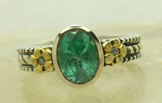 Artisan Collection Oval Colombian Emerald in Sterling Silver 