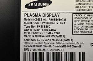Samsung PN58B550T2F Plasma TV LJ41 05759A Y Buffer  