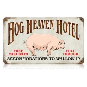  Hog Heaven Hotel   Vintage Hotel Sign