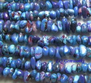 16 ARIZONA BLUE/PURPLE TURQUOISE 5 8mm Nugget Beads  