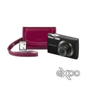  Nikon Coolpix S4000 12MP Digital Camera Bundle (Black 