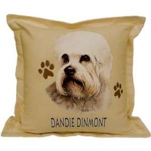  Dandie Dinmont and Paw Prints Pillow