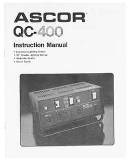 Ascor QC 400 Ascorlight QC400 Flash System Manual   