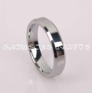 SIMPLE STYLE 4MM TUNGSTEN CARBIDE BAND WOMENS RING  