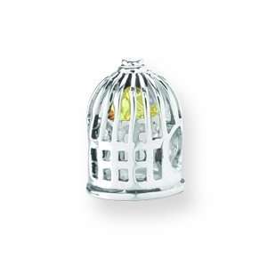   Silver 14k Reflections Bird Cage Bead Charm   JewelryWeb Jewelry