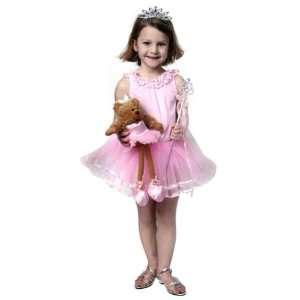  Girl Pink Ballerina Dressup Costume & Bear Set Size8/10 