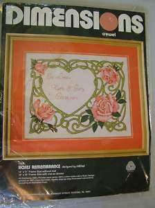 Dimensions Roses Remembrance Wedding Picture Embroidery  