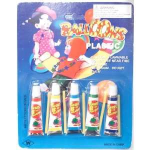  Plastic Balloons Kit Tubes of Balloons 5 Pack Assorted 