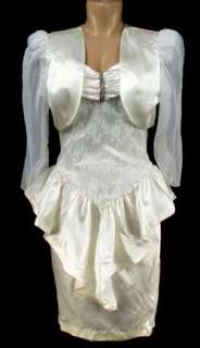 Andre Van Pier 3 PC Ivory Satin Wedding Outfit Size 12  