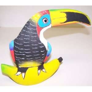  Balsa Wood Parrot on Fruit 20cm 